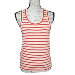 LNA Clothing Women's Size Large Orange Beige Walker Stripe Racerback Tank